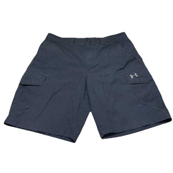 Under Armour Fish Hunter Heat Gear Loose Fit Black Cargo Shorts 10" Men's 36 - Picture 1 of 8